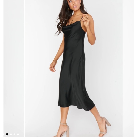 Show Me Your MuMu Verona Cowl Dress Black Sz Medium Party Wedding Timeless Chic - Picture 1 of 11